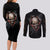 Skull Couples Matching Long Sleeve Bodycon Dress and Long Sleeve Button Shirts Skeleton Ripped inside - Wonder Print Shop