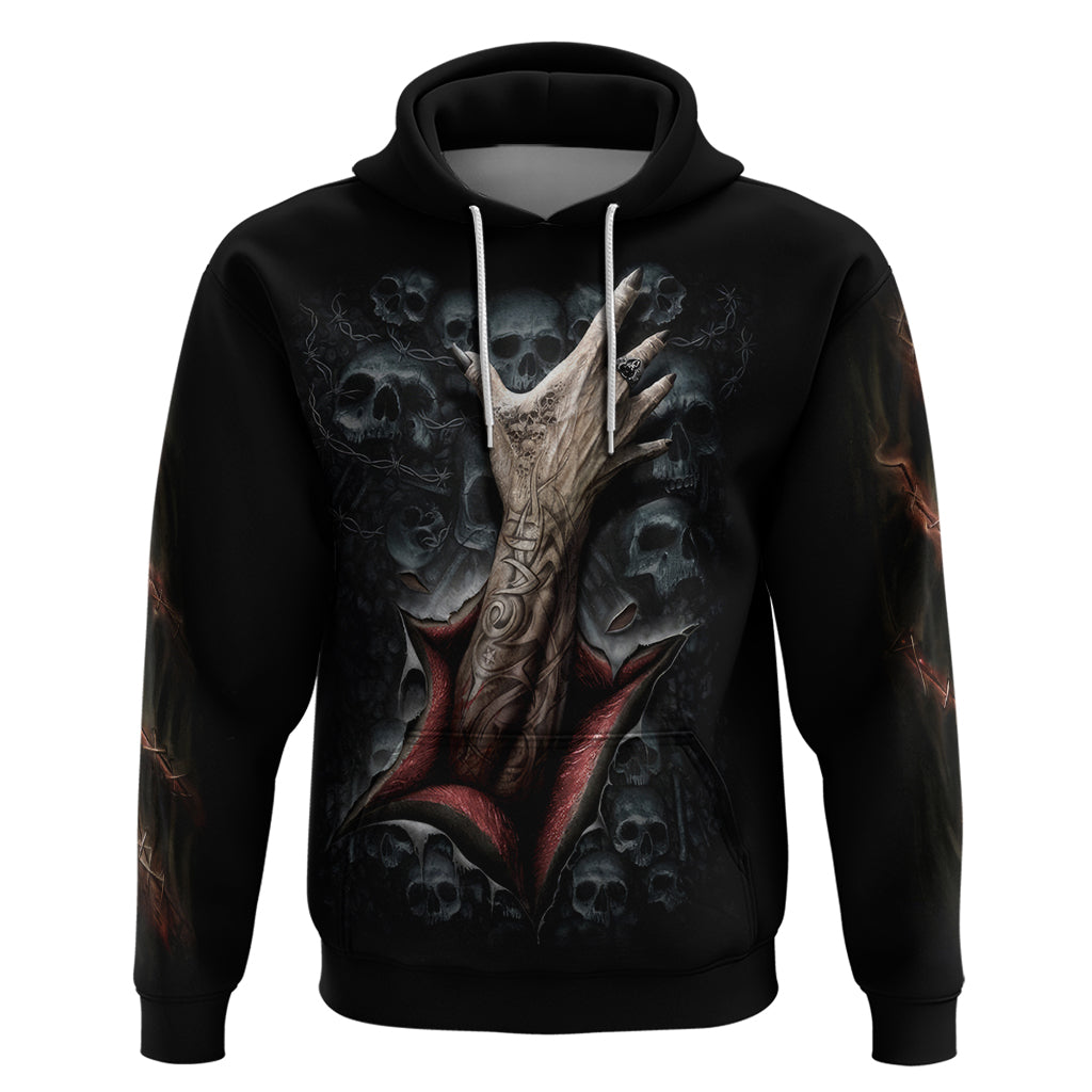 Skull Hoodie Skeleton Ripped inside - Wonder Print Shop