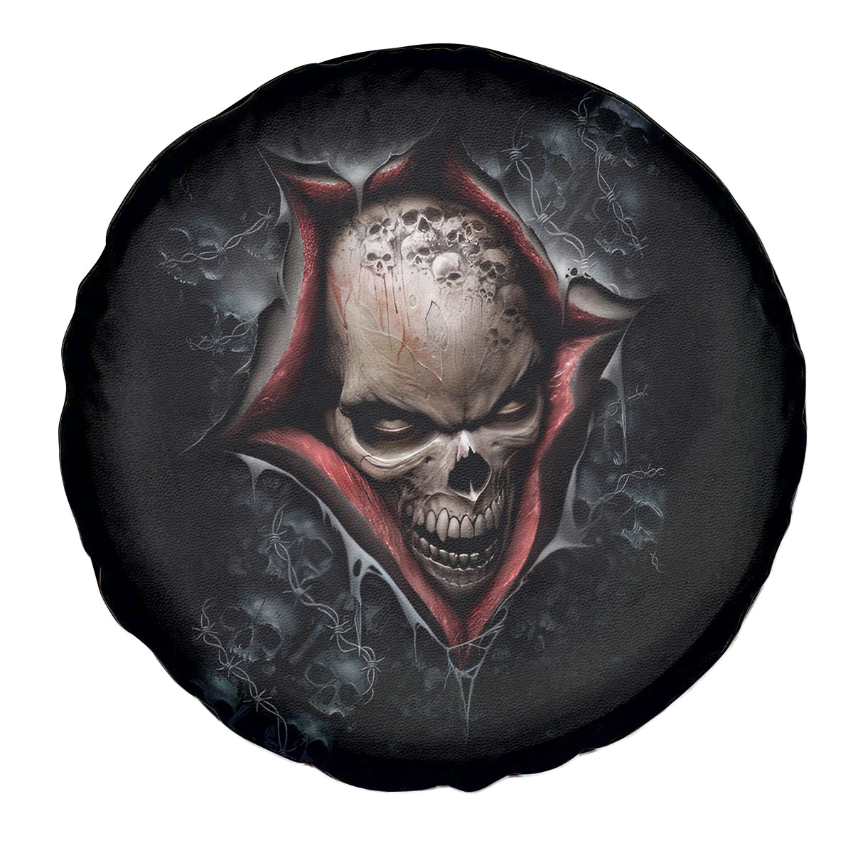 Skull Spare Tire Cover Skeleton Ripped inside - Wonder Print Shop