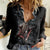 Skull Women Casual Shirt Skeleton Ripped inside DT01