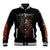 Flaming Skull Baseball Jacket Death Angel Riding Motocycle - Wonder Print Shop