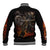 Flaming Skull Baseball Jacket Death Angel Riding Motocycle - Wonder Print Shop