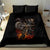 Flaming Skull Bedding Set Death Angel Riding Motocycle - Wonder Print Shop