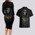 Grim Reaper Couples Matching Long Sleeve Bodycon Dress and Hawaiian Shirt The Ferryman Of The Underworld with Charon Skull Black - Wonder Print Shop