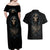 Grim Reaper Couples Matching Off Shoulder Maxi Dress and Hawaiian Shirt The Ferryman Of The Underworld with Charon Skull Black - Wonder Print Shop