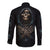 Grim Reaper Long Sleeve Button Shirt The Ferryman Of The Underworld with Charon Skull Black - Wonder Print Shop