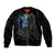 Grim Reaper Sleeve Zip Bomber Jacket The Ferryman Of The Underworld with Charon Skull Black DT01