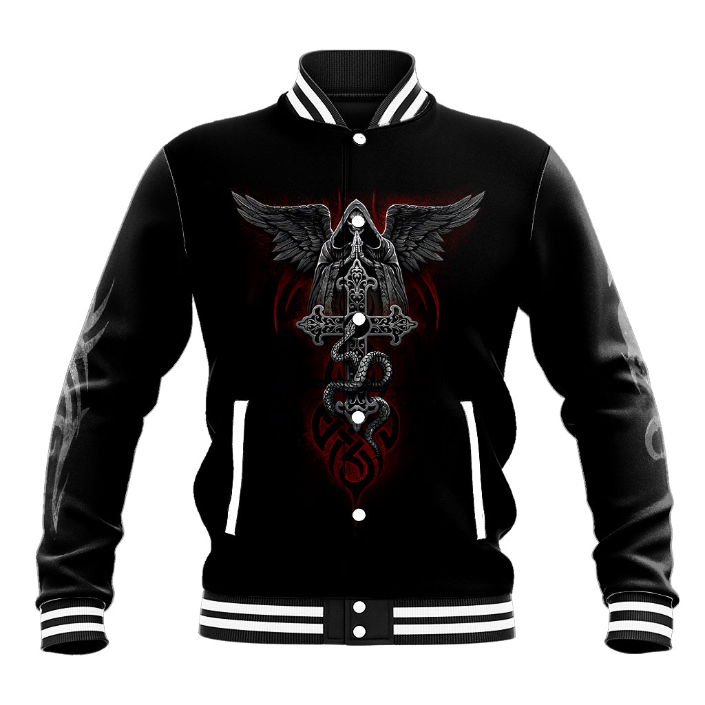 Skull Baseball Jacket Cross Snake Bloody Skull - Wonder Print Shop