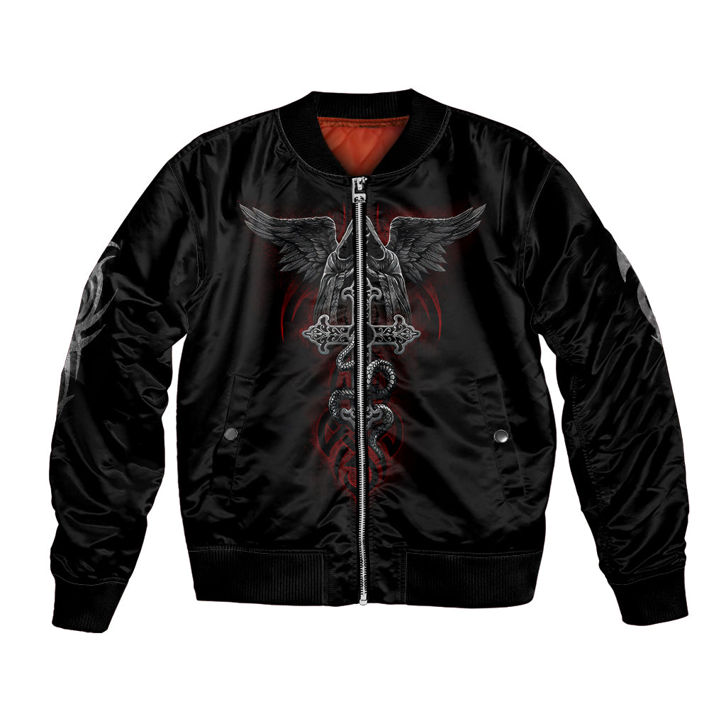 Skull Bomber Jacket Cross Snake Bloody Skull - Wonder Print Shop