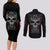 Skull Couples Matching Long Sleeve Bodycon Dress and Long Sleeve Button Shirts Cross Snake Bloody Skull - Wonder Print Shop