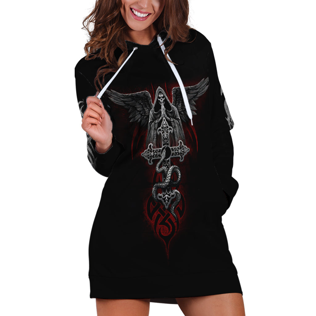 Skull Hoodie Dress Cross Snake Bloody Skull - Wonder Print Shop