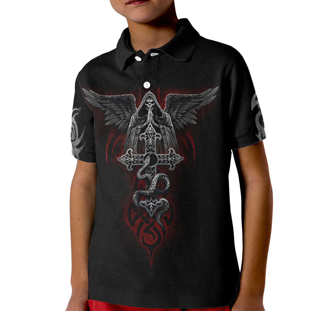 Skull Kid Polo Shirt Cross Snake Bloody Skull - Wonder Print Shop