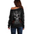 Skull Off Shoulder Sweater Cross Snake Bloody Skull - Wonder Print Shop