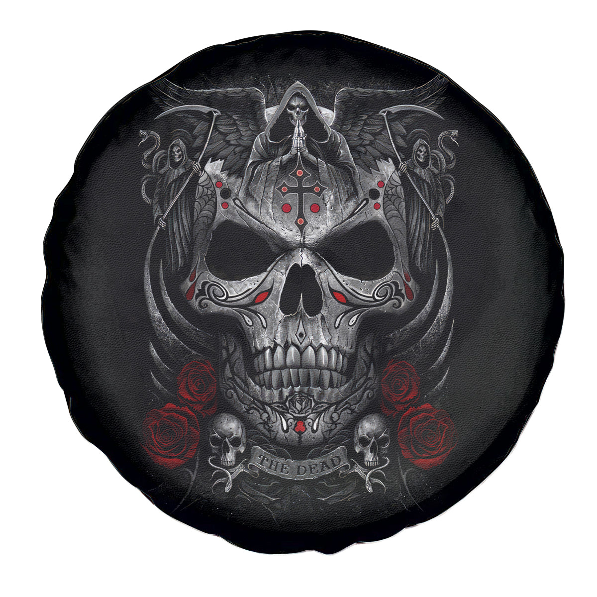 Skull Spare Tire Cover Cross Snake Bloody Skull - Wonder Print Shop