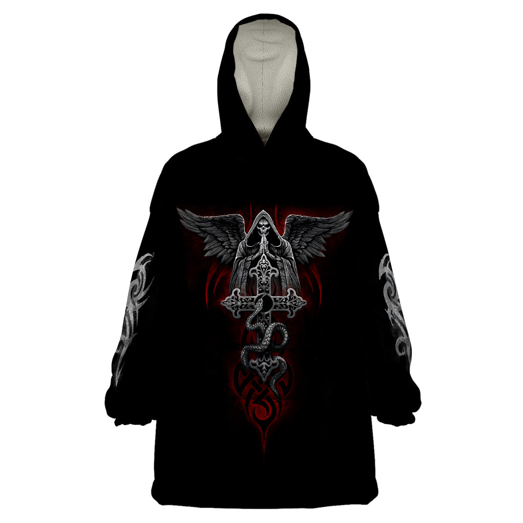 Skull Wearable Blanket Hoodie Cross Snake Bloody Skull DT01