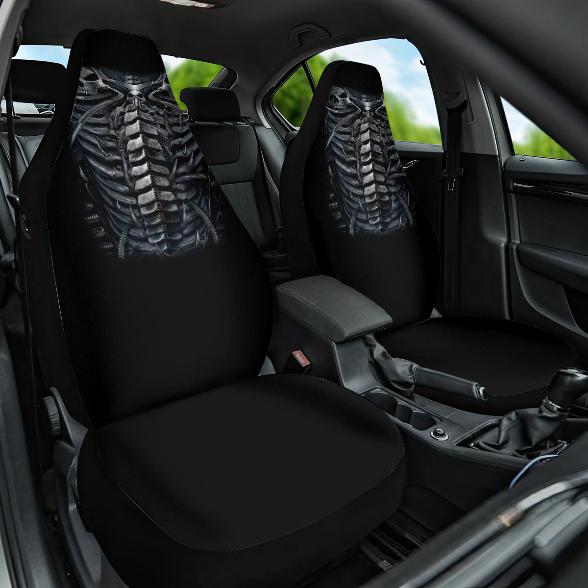 Skull Car Seat Cover Skeleton Inside - Wonder Print Shop