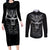 Skull Couples Matching Long Sleeve Bodycon Dress and Long Sleeve Button Shirts Skeleton Inside - Wonder Print Shop