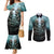 Flame Twin Skull Couples Matching Mermaid Dress and Long Sleeve Button Shirts Skeleton Inside DT01