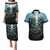 Flame Twin Skull Couples Matching Puletasi Dress and Hawaiian Shirt Skeleton Inside - Wonder Print Shop