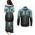 Flame Twin Skull Couples Matching Puletasi Dress and Long Sleeve Button Shirts Skeleton Inside - Wonder Print Shop