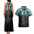 Flame Twin Skull Couples Matching Tank Maxi Dress And Hawaiian Shirt Skeleton Inside - Wonder Print Shop