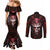 Infernal Draconic Skull Couples Matching Mermaid Dress and Long Sleeve Button Shirts Embracing the Fiery Soul DT01