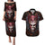 Infernal Draconic Skull Couples Matching Puletasi Dress and Hawaiian Shirt Embracing the Fiery Soul - Wonder Print Shop