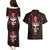 Infernal Draconic Skull Couples Matching Puletasi Dress and Hawaiian Shirt Embracing the Fiery Soul - Wonder Print Shop