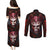 Infernal Draconic Skull Couples Matching Puletasi Dress and Long Sleeve Button Shirts Embracing the Fiery Soul - Wonder Print Shop