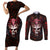 Infernal Draconic Skull Couples Matching Short Sleeve Bodycon Dress and Long Sleeve Button Shirts Embracing the Fiery Soul - Wonder Print Shop