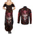 Infernal Draconic Skull Couples Matching Summer Maxi Dress and Long Sleeve Button Shirts Embracing the Fiery Soul - Wonder Print Shop