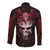 Infernal Draconic Skull Long Sleeve Button Shirt Embracing the Fiery Soul - Wonder Print Shop