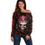 Infernal Draconic Skull Off Shoulder Sweater Embracing the Fiery Soul - Wonder Print Shop