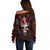 Infernal Draconic Skull Off Shoulder Sweater Embracing the Fiery Soul - Wonder Print Shop