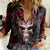 Infernal Draconic Skull Women Casual Shirt Embracing the Fiery Soul DT01