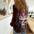 Infernal Draconic Skull Women Casual Shirt Embracing the Fiery Soul DT01