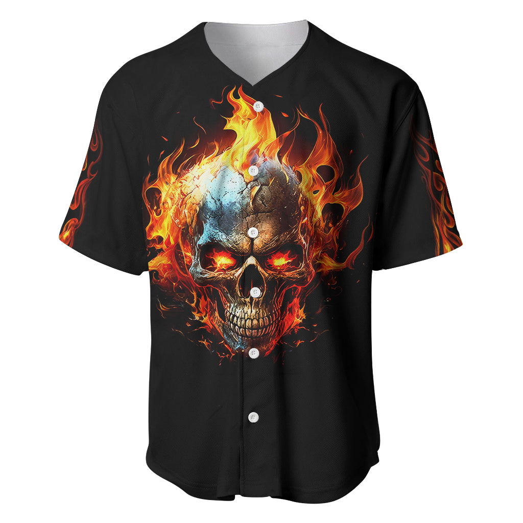 Flaming Skull Baseball Jersey Celestial Riders with Angel Wings - Wonder Print Shop