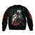 Flaming Skull Bomber Jacket Celestial Riders with Angel Wings - Wonder Print Shop