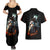 Flaming Skull Couples Matching Summer Maxi Dress and Hawaiian Shirt Celestial Riders with Angel Wings - Wonder Print Shop