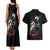 Flaming Skull Couples Matching Tank Maxi Dress And Hawaiian Shirt Celestial Riders with Angel Wings - Wonder Print Shop