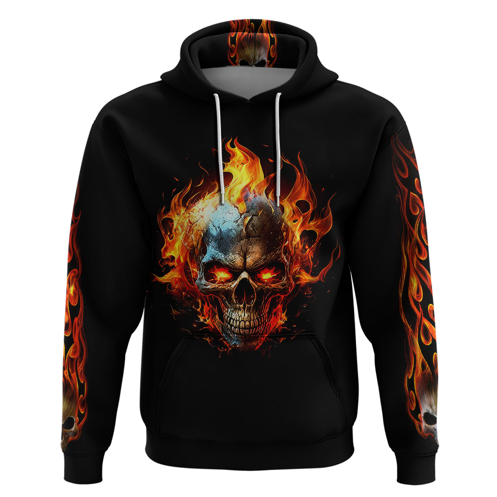 Flaming Skull Hoodie Celestial Riders with Angel Wings - Wonder Print Shop