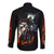 Flaming Skull Long Sleeve Button Shirt Celestial Riders with Angel Wings - Wonder Print Shop