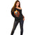 Flaming Skull Off Shoulder Sweater Celestial Riders with Angel Wings - Wonder Print Shop