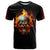 Flaming Skull T Shirt Celestial Riders with Angel Wings DT01