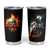 Flaming Skull Tumbler Cup Celestial Riders with Angel Wings