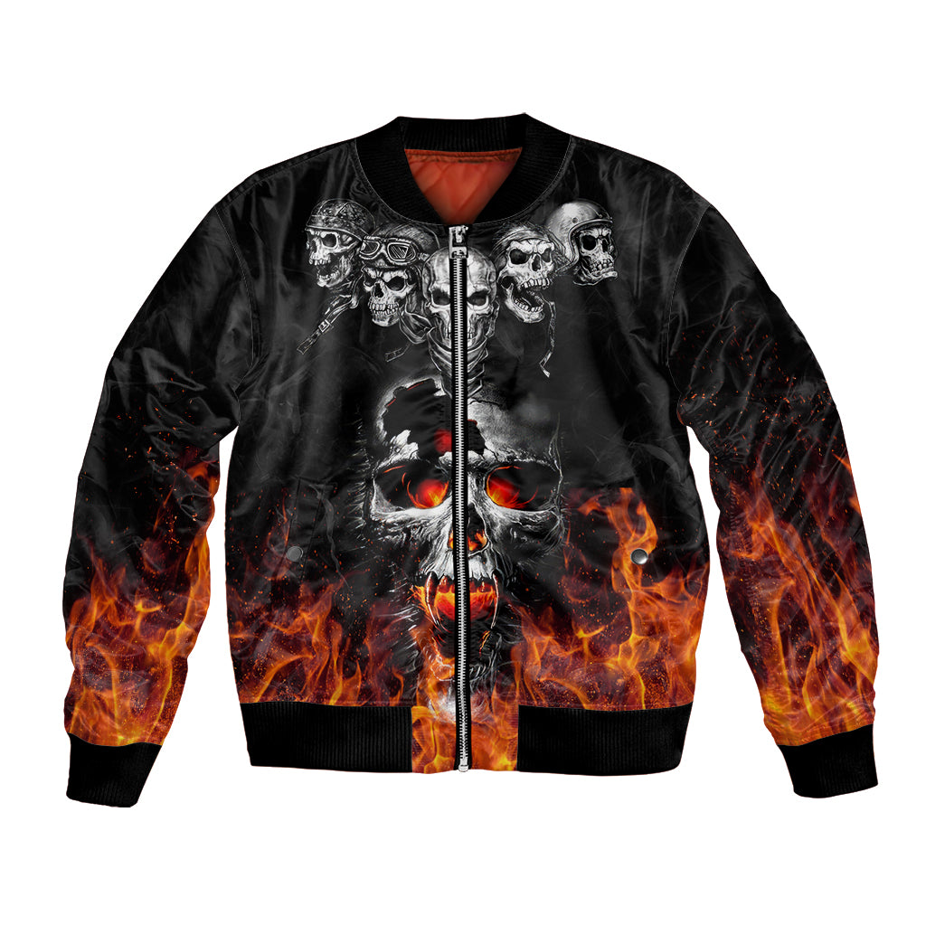 Flaming Skull Hoodie Bomber Jacket Spectral Pyre - Wonder Print Shop