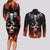 Flaming Skull Hoodie Couples Matching Long Sleeve Bodycon Dress and Long Sleeve Button Shirts Spectral Pyre - Wonder Print Shop