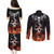 Flaming Skull Hoodie Couples Matching Puletasi Dress and Long Sleeve Button Shirts Spectral Pyre - Wonder Print Shop