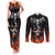 Flaming Skull Hoodie Couples Matching Tank Maxi Dress and Long Sleeve Button Shirts Spectral Pyre - Wonder Print Shop