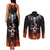 Flaming Skull Hoodie Couples Matching Tank Maxi Dress and Long Sleeve Button Shirts Spectral Pyre - Wonder Print Shop